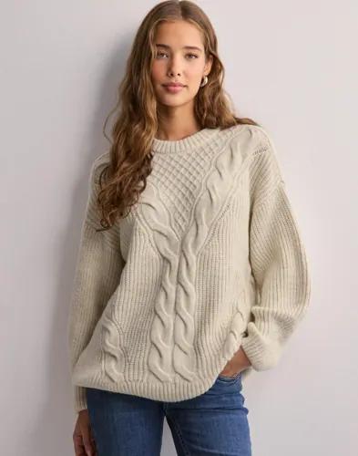 Only - Beige - Onlholly Ls Cable O-Neck Knt 