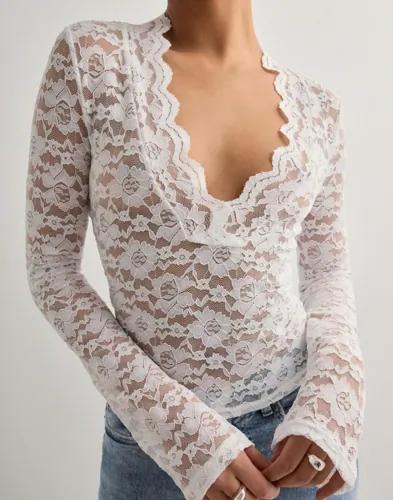 Vero Moda - Vit - Vmdea Ls Lace Top Exp 
