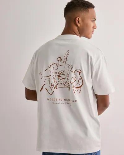 Woodbird WBBaine Family Tee Oversized t-shirts Vit