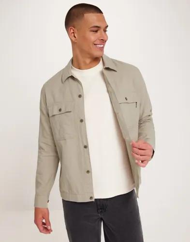 Only & Sons Onskennet Ls Linen Overshirt Noos Gröna skjortor Beige 
