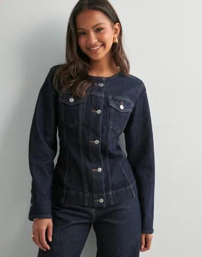 Only - Blå - Onlparis Ls Fitted Dnm Jkt Mae 