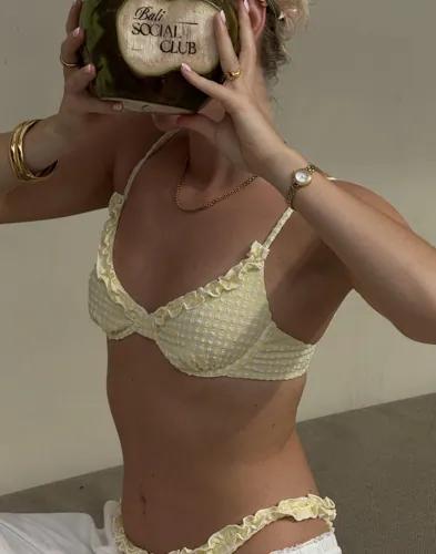 Nelly - Gul - Frill Check Bikini Bra