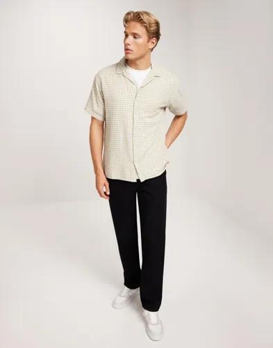 Jack & Jones Jorluke Dobby Check Shirt Ss Kortärmade skjortor Beige 