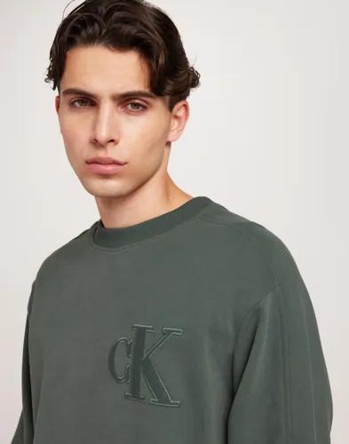 Calvin Klein Jeans Ck Applique Crew Neck Tröjor Grå 