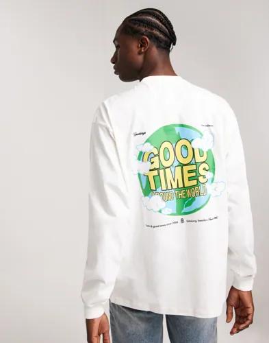 Dr Denim Reno Long Sleeve Långärmade t-shirts Vit 