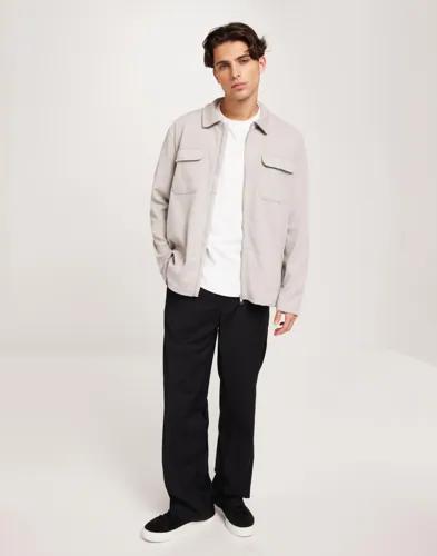Only & Sons Onsnewkodyl Full Zip Overshirt Swea Overshirts Beige 