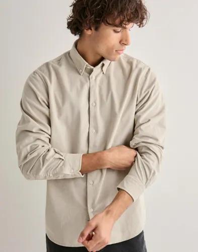 Selected Men Slhregdanni Cord Bd Ls Shirt Noos Skjortor Beige 