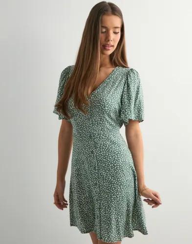 Vero Moda - Grön - Vmalba Ss Short Dress Wvn Ga Noos