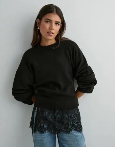 Nelly - Svart - Lace Mini Skirt 