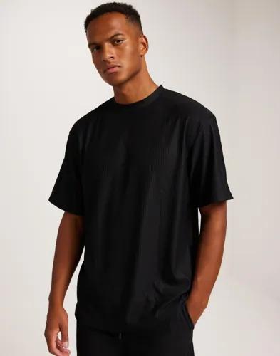 Only & Sons Onsfred Life Relaxed Plizze Ss Tee Oversized t-shirts Svart 