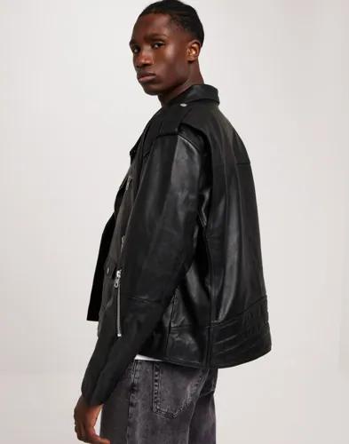 Calvin Klein Jeans Leather Biker Jacket Skinnjackor Svart