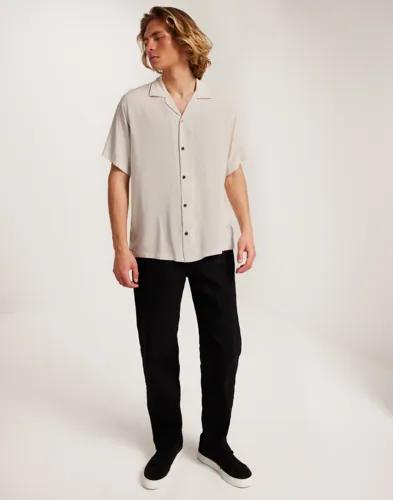 Jack & Jones Jjejeff Solid Resort Shirt Ss Sn Kortärmade skjortor Beige 