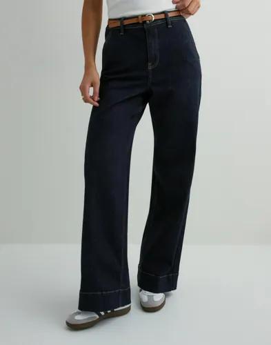 Only - Blå - Onlmadison Hw Wide Belt Dnm Gua 