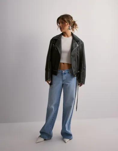 Nelly - Svart - PU Vintage Biker Jacket