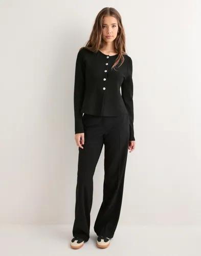 Only - Svart - Onlmelli Life Ls Oneck but Cardi Rp 