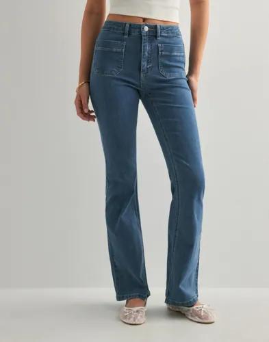 Only - Blå - Onlwauw Hw Pocket Flared Dnm Box 