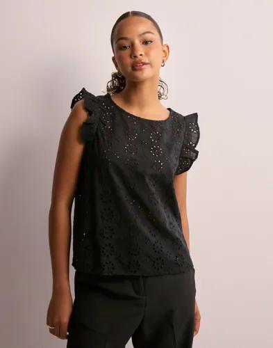 JDY - Svart - Jdyvola S/L Embroidery Top Wvn 
