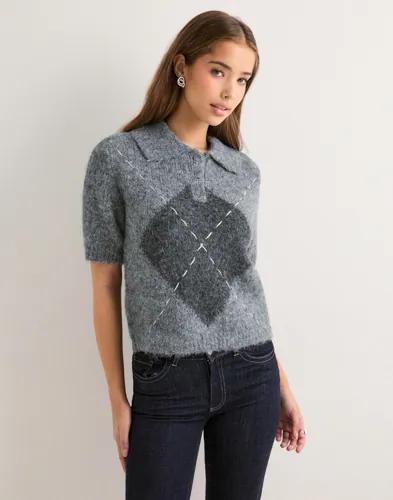 Vero Moda - Grå - Vmbliss 2/4 Poloneck Pullover Ga 