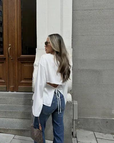 Nelly - Vit - Sassy Satin Blouse 