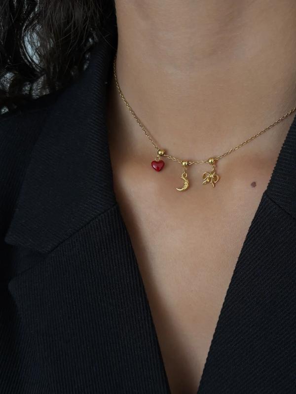 Muli Collection - Guld - Scarlet Heart Charm 