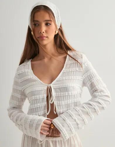 Pieces - Vit - Pcanine Ls Tie Top Mm Jrs 