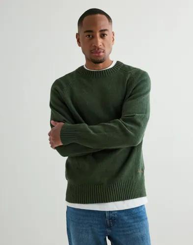 Les Deux Brad Roundneck Knit Stickade tröjor Grön