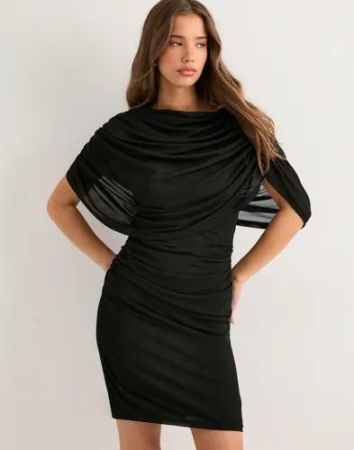 Neo Noir - Svart - Mottuna Drapy Mesh Dress 