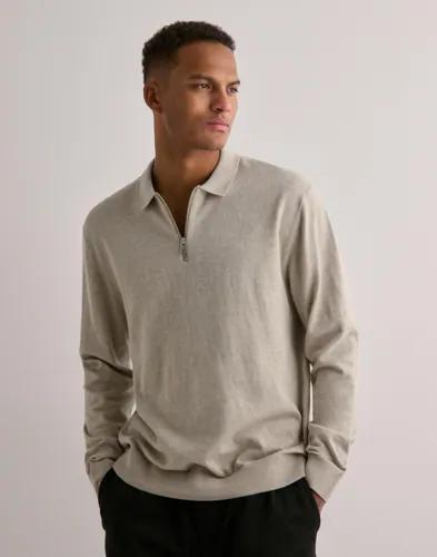 Jack & Jones Jjeemil Knit Polo Half Zip Ls Noos Half zip Beige 