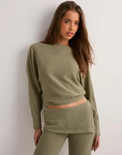 Nelly - Grön - Effortless Knit LS Sweater 