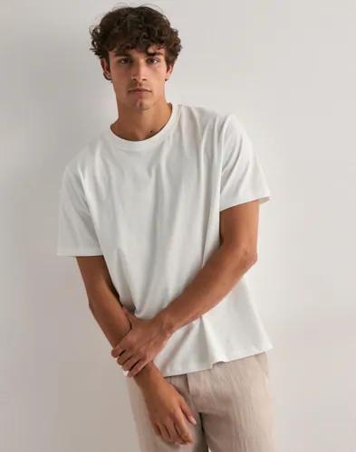 Selected Men Slhaspen Ss O-Neck Tee Noos T-Shirts & Linnen Vit 