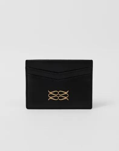 Malina - Svart - Monogram Leather Card Holder 