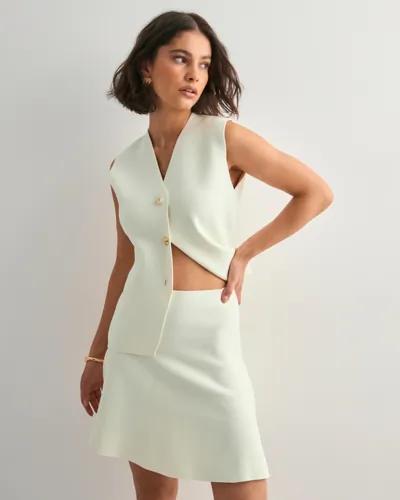 Neo Noir - Vit - Hanna Smooth Knit Skirt 