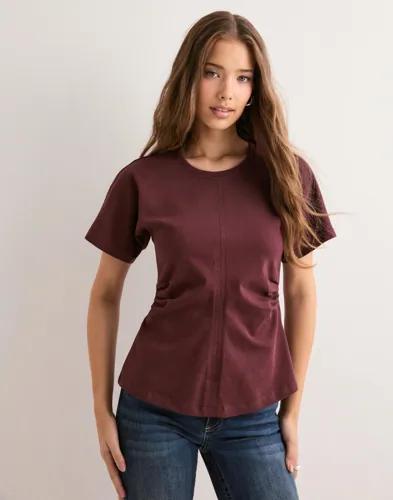 Only - Brun - Onlmarie Life S/S Ruching Top Jrs N 