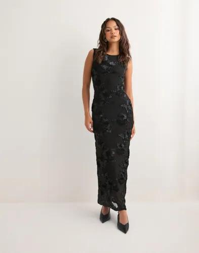 Neo Noir - Svart - Tiranna Big Flower Mesh Dress 