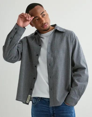 Woodbird Wbbuzo Ling Check Shirt Overshirts Blå