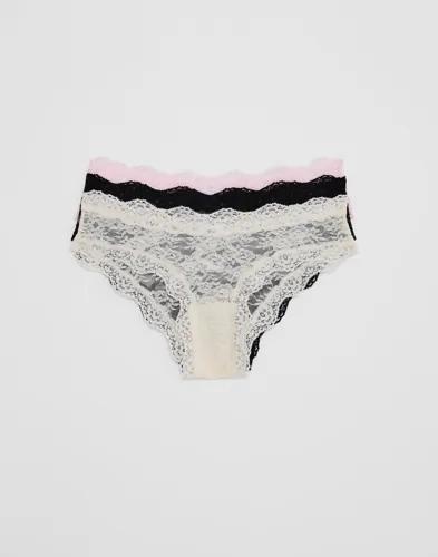 Nelly - Rosa - Cheeky Lace Brazilian 3-Pack 