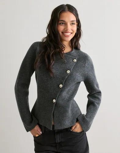 Only - Grå - Onlmella Life Ls Button Jacket Knt 