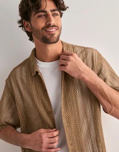 Woodbird WBWang Lace Shirt Kortärmade skjortor Brun 