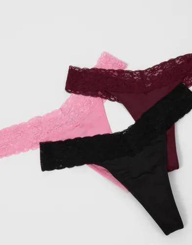 Nelly - Multi/Mönstrad - Lovely Feels Thong 3-pack 