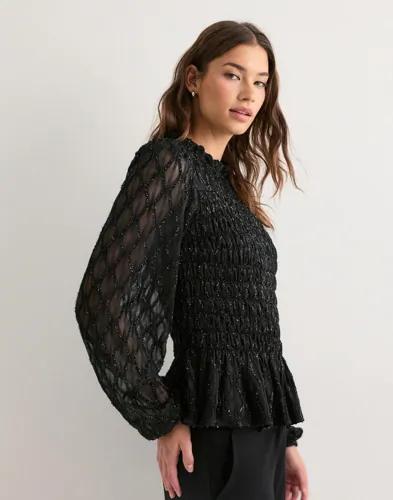 Vero Moda - Svart - Awnolita Ls High Neck Smock Top