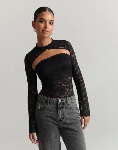 Nelly - Svart - Lace Bolero Tube Top 