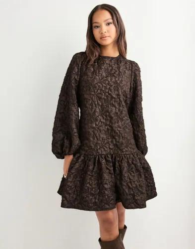 Pieces - Brun - Pcgretchen Ls Short Dress D2D Dmo 