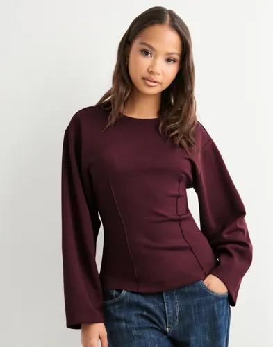 Only - Röd - Onltoc L/S Round Neck Swt 