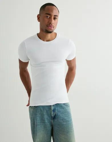 Jack & Jones Jormuscle Plain Tee Ss Crew 2PK Mp Kortärmade t-shirts Vit 