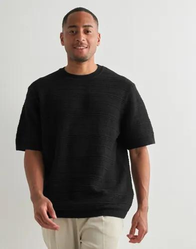 Jack & Jones Jprblawest Knit Crew Neck Styd SS25 Tröjor Svart 