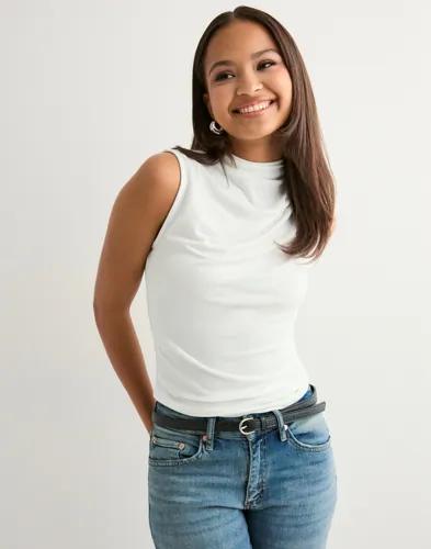 Pieces - Vit - Pcmadison Sl Draped Top Noos Bc 