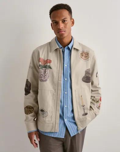 Les Deux Robert AOP Twill Jacket Jackor Beige 