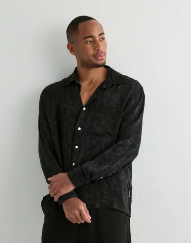 Woodbird WBBuzo Paisley Shirt Enfärgade skjortor Svart