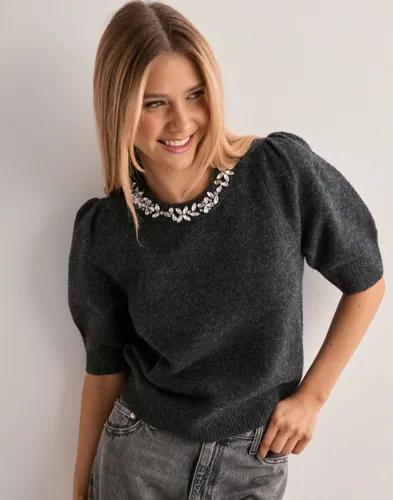 Neo Noir - Grå - Maia Stone Knit blouse 