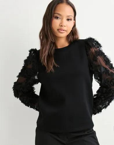 Only - Svart - Onllavin L/S O-Neck Mix Swt 